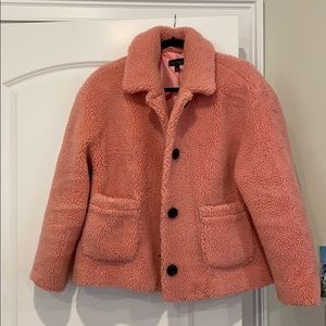 Oversized Pink Borg Coat